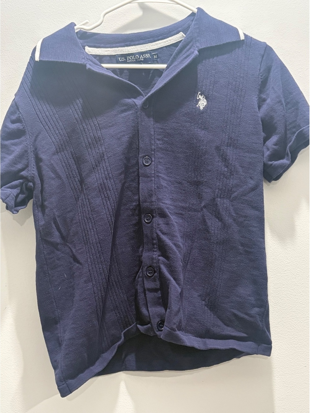 US Polo Assn Men's Size M Blue Collared Polo Shirt
